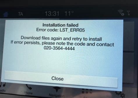 sync 3 error code lst_err05