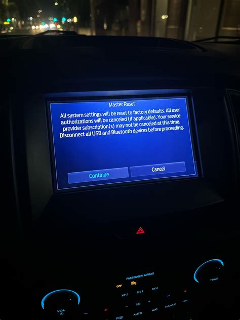 sync 3 master reset not working