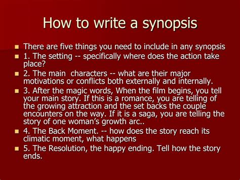 synopsis of presentation meaning