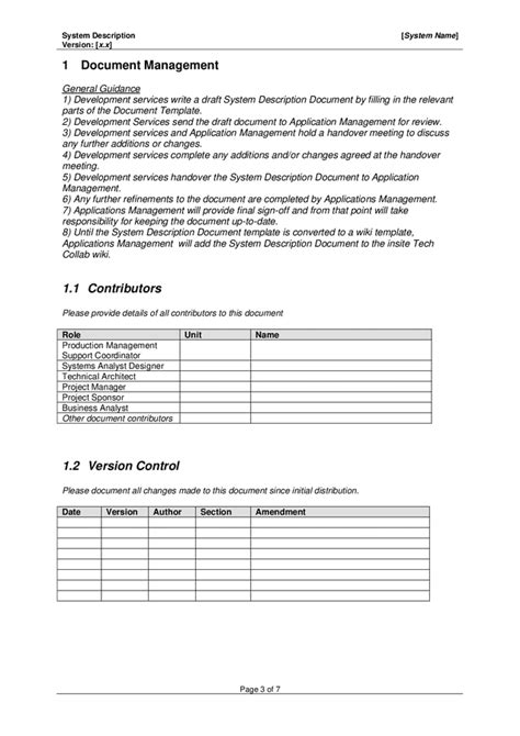 system description document