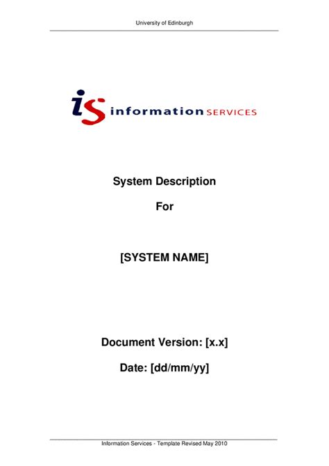 system description document template