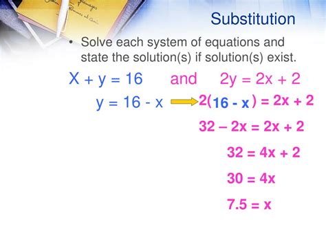 system of equations examples substitution