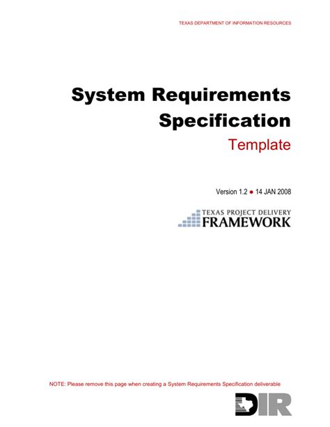 system requirement specification example pdf