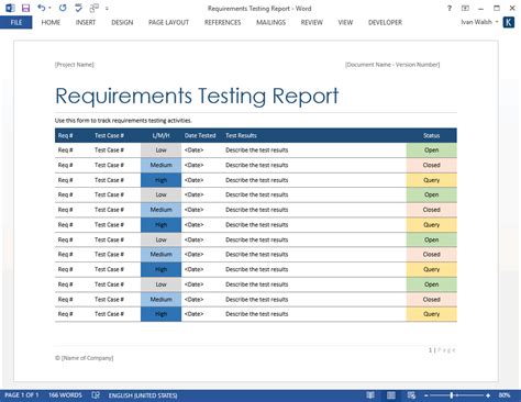 system testing report example