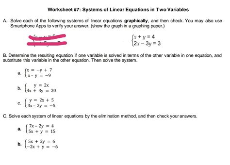 systems of two linear equations in two variables sat