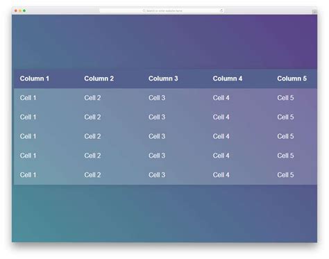 table template examples