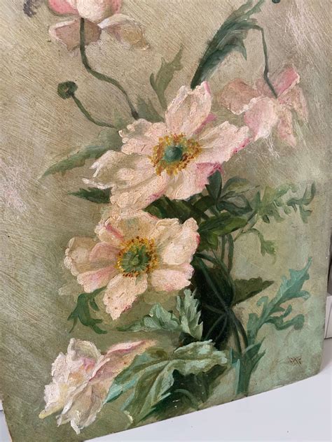 tableau peinture fleurs ancienne
