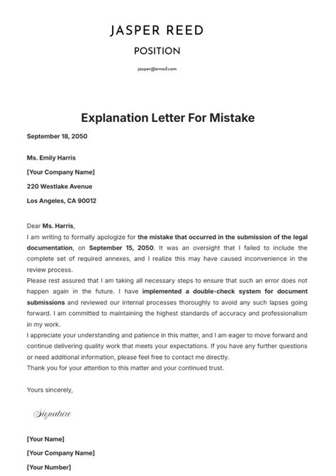 tagalog explanation letter sample for mistake