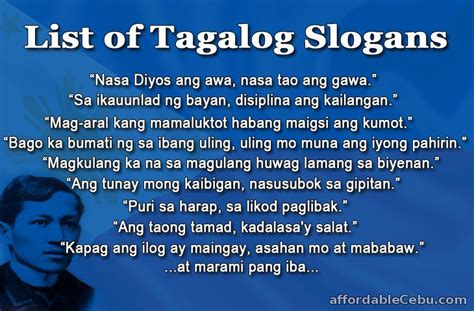 tagline example tagalog
