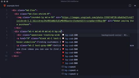 tailwind css code examples