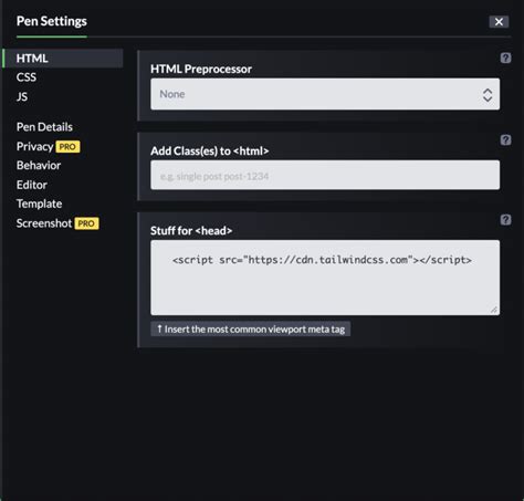 tailwind css header codepen