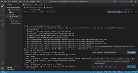 tailwind css intellisense not working