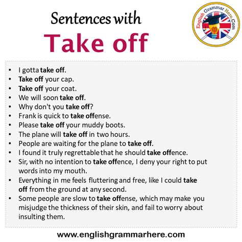 take off use in a sentence