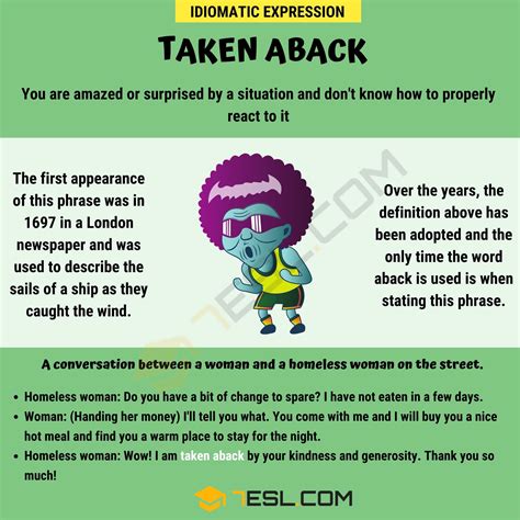 taken aback meaning in english with example