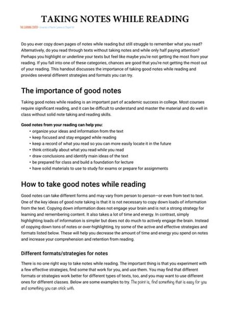 taking notes while reading is called