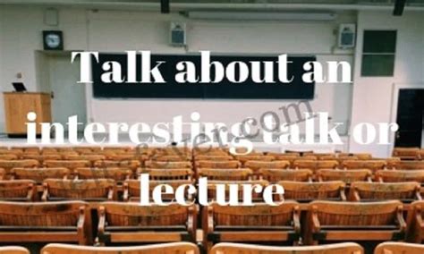 talk or lecture
