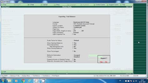 tally 9 export to excel not working