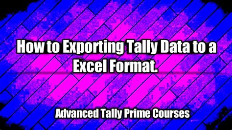 tally export to excel not working