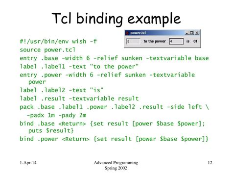 tcl tk entry textvariable example