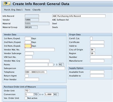 tcode to create condition record in sap mm