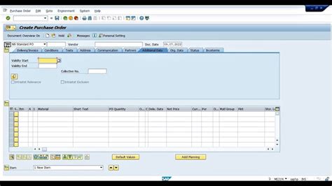 tcode to create po in sap