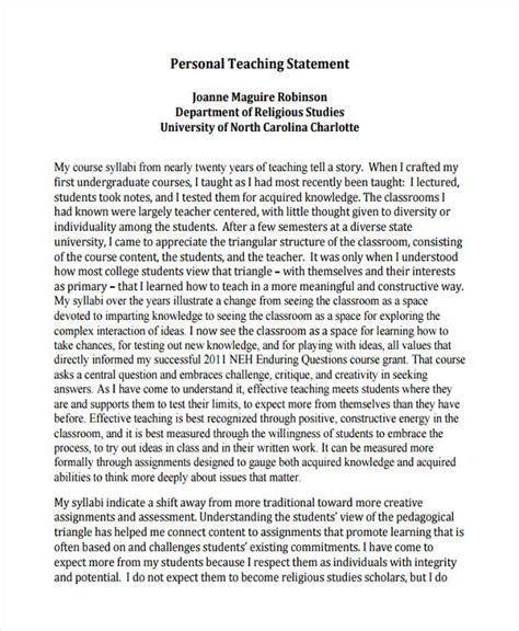 teaching personal statement examples