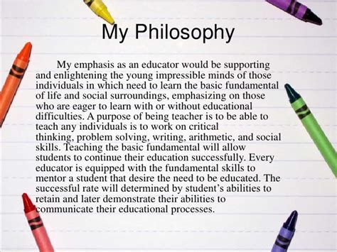 teaching philosophy examples elementary