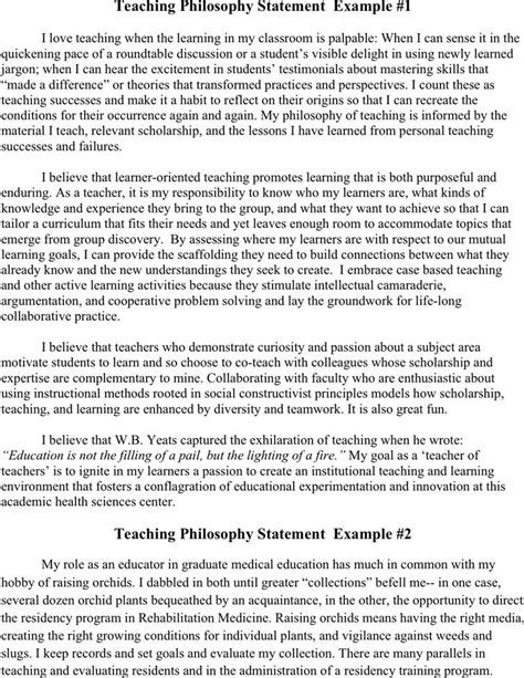 teaching philosophy examples for interview