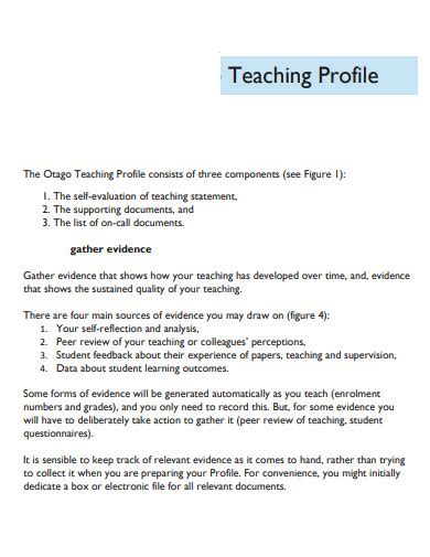 teaching profile sample