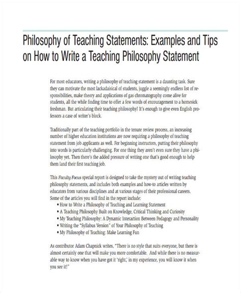 teaching statement examples