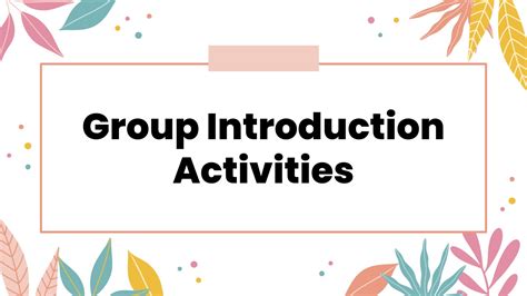 team introduction activities