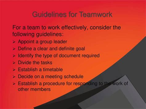 team work guidelines