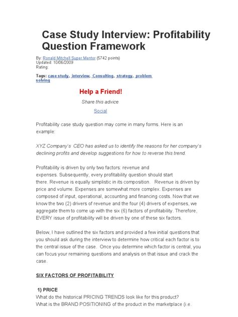 technical case study interview examples