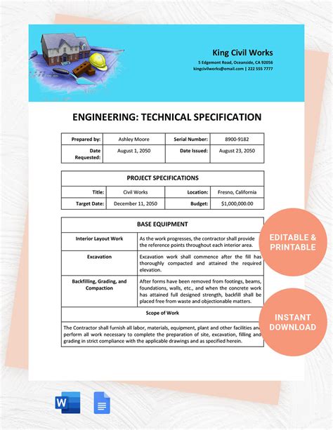 technical details examples