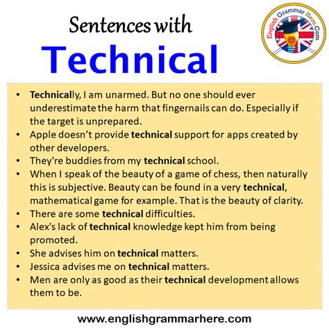 technical language examples sentences