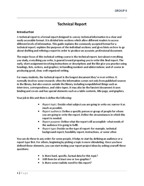 technical report writing introduction