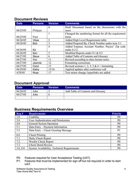technical requirement document sample pdf