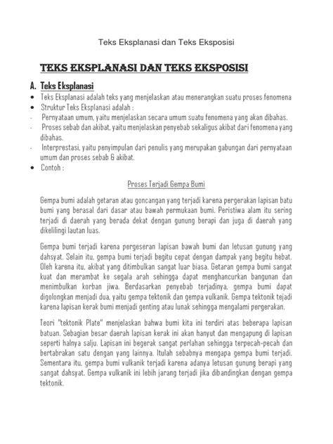 Teks Eksposisi dan Eksplanasi