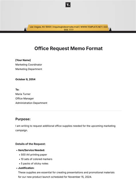 Template For Office Memo