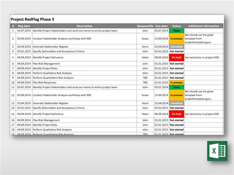 template for project task list