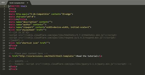 template html code for website