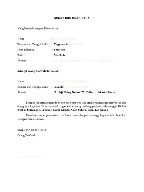 template surat izin