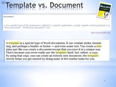 template vs document word