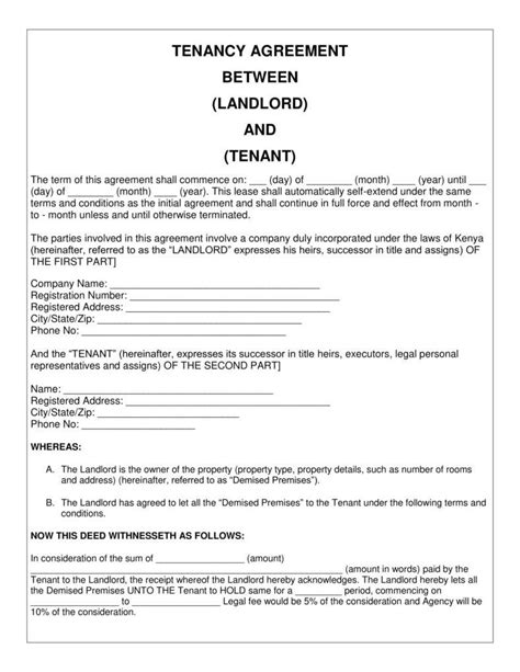 tenancy agreement form pdf