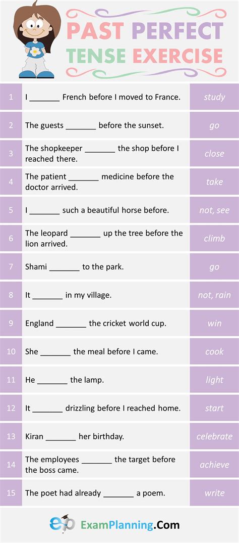 tenses practice questions with answers for class 6
