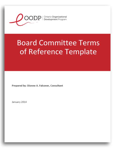 terms of reference for a committee template word