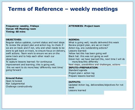 terms of reference for a meeting template