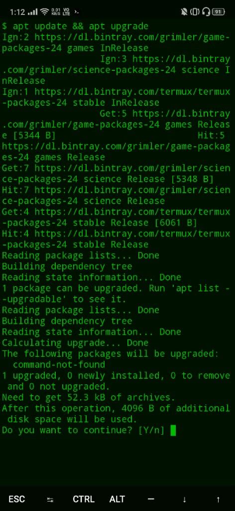 termux directory commands list