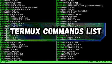 termux starting commands list