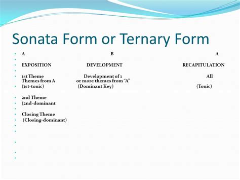 ternary form vs sonata form